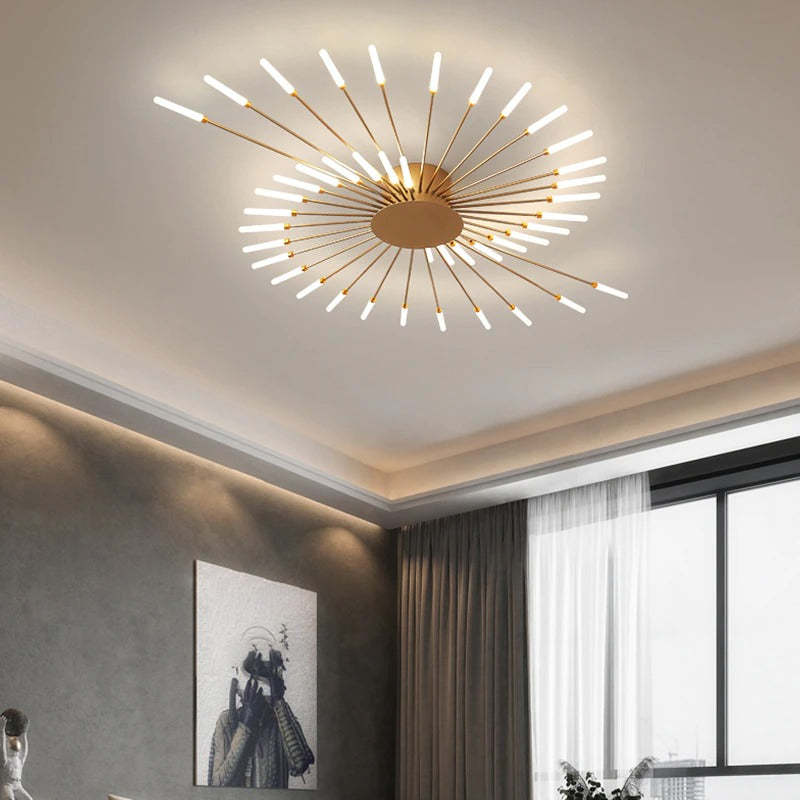 Nowoczesna lampa sufitowa LED | Wzór fajerwerków