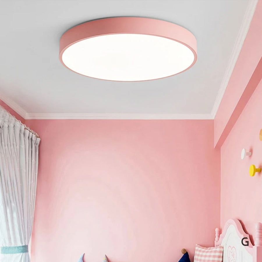 Ozdobna lampa sufitowa LED | Okrągły design Macaroon