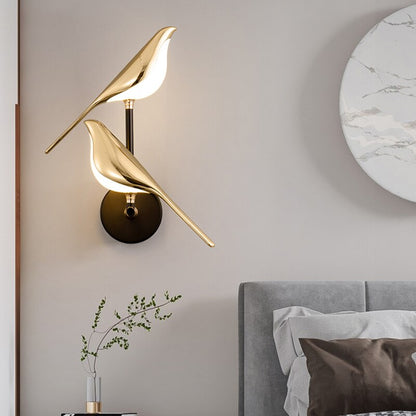 Ozdobna lampa ścienna LED | Wzór ptaka