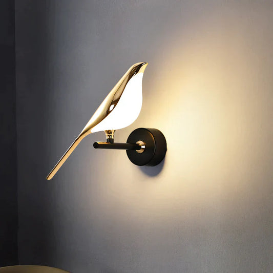 Ozdobna lampa ścienna LED | Wzór ptaka