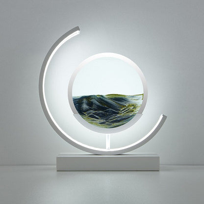 Ruchoma lampa stołowa z piaskiem | Lampka nocna