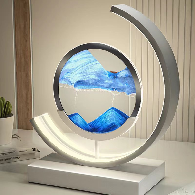 Ruchoma lampa stołowa z piaskiem | Lampka nocna