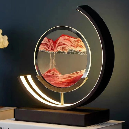 Ruchoma lampa stołowa z piaskiem | Lampka nocna
